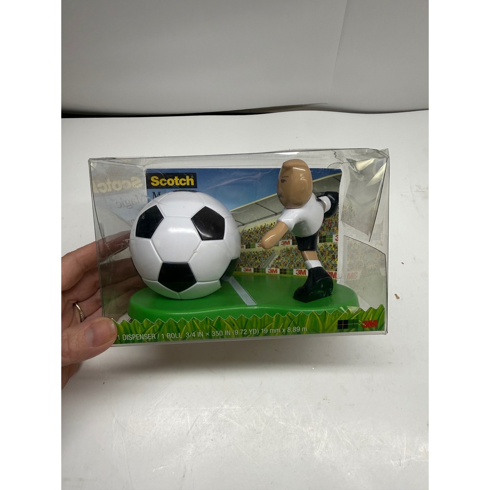 Scotch Magic Tape Soccer Dispenser C35-SOCCER with 1 Roll Tape New in Box